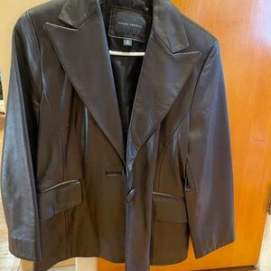 Banana Republic Black Leather Blazer